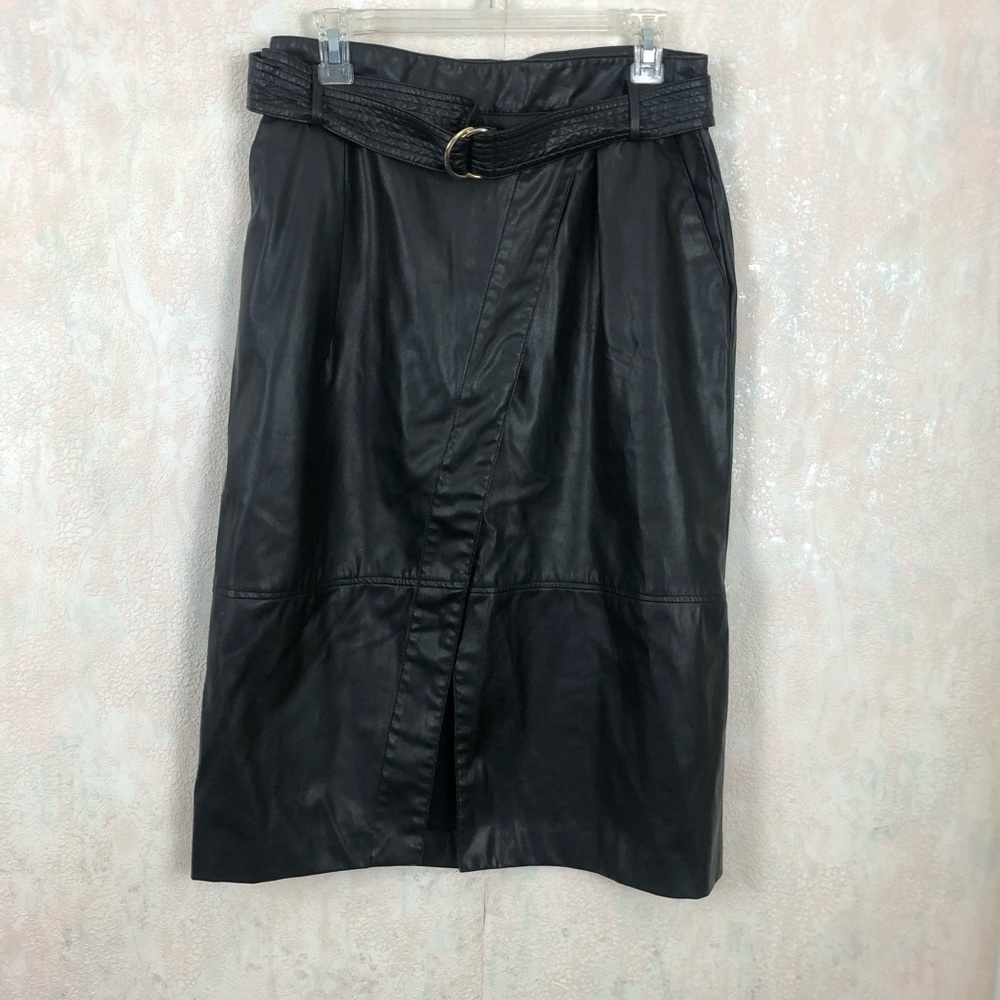 Worthington Faux Leather Black Pencil Skirt Size 8T
